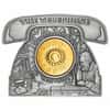 2022 3 oz Silver Alexander Graham Bell Telephone Shaped Coin Barbados .999 Fine (w/Box & COA)