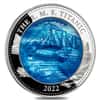 2022 5 oz Silver RMS Titanic Mother Of Pearl Coin Solomon Islands .999 Fine (w/Box & COA)