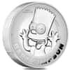 2022 Tuvalu 2 oz Proof Silver Bart Simpson High Relief Coin .9999 Fine (w/Box & COA)