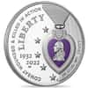 2022-W Purple Heart Colorized Silver Dollar $1 (w/Box & COA)