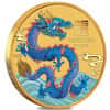 2024 1/20 oz Colorized Gold Lunar Blue Dragon BU Perth Mint