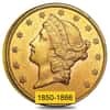 $20 Gold Double Eagle Liberty Head Type I - Almost Uncirculated AU (Random Year, 1850-1866)
