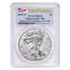 2019 W 1 oz Enhanced Rev. Proof Silver American Eagle PCGS PF 69 FS (Two Flags Label, Pride of Two Nations)