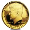 2014-W 3/4 oz Gold Kennedy Half Dollar Proof High Relief Coin (In Cap)