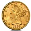 1895 $5 Liberty Head Half Eagle Gold Coin NGC MS 62