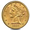 1907 $5 Liberty Head Half Eagle Gold Coin NGC MS 63