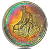 1985 1 oz Engelhard Prospector Silver Round .999 Fine (Rainbow Toning, 25855)