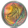 1985 1 oz Engelhard Prospector Silver Round .999 Fine (Rainbow Toning, 25856)
