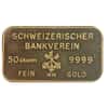 50 Gram Johnson Matthey Swiss Bank Corporation Gold Bar .9999 Fine