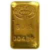 5 oz Gold Bar Johnson Matthey Bishop Hand Poured .9999 Fine