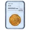 1874 $20 Liberty Head Double Eagle Gold Coin NGC AU 55