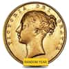 1838-1887 British Gold Half Sovereign Young Victoria Head Avg Circ