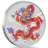 2024 1 oz Colorized Silver Lunar Red Dragon Coin Perth Mint