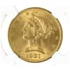 1901/0 S $5 Liberty Head Half Eagle Gold Coin NGC MS 63