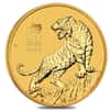 2022 1/2 oz Gold Lunar Year of The Tiger BU Australia Perth Mint In Cap