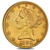 1880 $5 Liberty Head Half Eagle Gold Coin PCGS AU Details