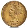 1887 $10 Gold Liberty Head Eagle Coin PCGS AU 58