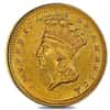 1856 $1 Gold Indian Princess Head Type 3 PCGS AU Details