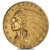 1910 $2.5 Gold Quarter Eagle Indian Head PCGS AU 58