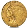 1914 $2.5 Indian Head Quarter Eagle Gold Coin NGC AU 55