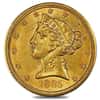 1885 $5 Liberty Head Half Eagle Gold Coin NGC AU 58