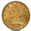 1882 $5 Liberty Head Half Eagle Gold Coin NGC MS 63