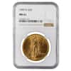1909 D $20 Gold Saint Gaudens Double Eagle Coin NGC MS 61