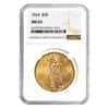 1924 $20 Gold St. Gaudens Double Eagle Coin NGC MS 65