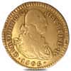 Spain 1 Escudo Gold Coin AGW .0955 oz Cleaned (1788 - 1807, Random Year)