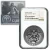 2015 2 oz Cook Islands Silver Norse Gods Tyr Ultra High Relief NGC MS 70 Antiqued w/COA