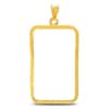Sterling Silver Prong Frame Bezel Pendant for 10 gram PAMP Gold Bar (Gold Plated)