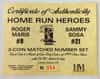 Roger Maris&Sammy Sosa Highland Mint Fine Silver Ltd Edition Commemorative Medallion COA 