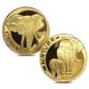 1996 1/4 oz Gold South Africa Natura Elephant and 2002 Silver Elephant Proof 5-coin Set (w/Box & COA)