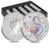 Box of 100 - 2024 1 oz Colorized Lunar White Dragon Silver Coin BU Perth Mint