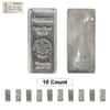 Lot of 10 - 10 oz Heraeus Silver Bar .9999 Fine (w/COA)