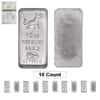 Lot of 10 - 10 oz Italpreziosi Italian Silver Cast Bar .999 Fine (Bullion Exchanges Logo, w/Assay)