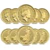 Tube of 25 - 2022 Great Britain 1/10 oz Gold Britannia Coin .9999 Fine BU (Roll, Lot of 25)