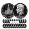 $10 Face Value Proof Kennedy Half Dollars 40% Silver 20 Coins (Random Year)