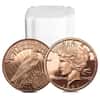 Tube of 20 - 1 oz Peace Dollar Copper Round .999 Fine