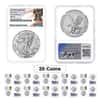 Lot of 20 - 2024 (P) Star Privy 1 oz Silver American Eagle NGC MS 70 ER Liberty Bell