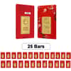 Lot of 25 - 1 oz Perth Mint Lunar Year of the Dragon Gold Bar .9999 Fine (in Assay)