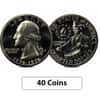 $10 Face Value 1976 Proof Bicentennial Washington Quarter 40% Silver 40 Coins