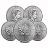Lot of 5 - 2014 1 oz Silver Canadian Maple Leaf Coin