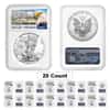 Lot of 20 - 2021 (P) 1 oz Silver American Eagle NGC MS 69 ER (Eagle) Emergency Production