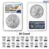 Lot of 20 - 2021 1 oz Silver American Eagle Type 2 NGC MS 70 FDOI (Eagle Label)