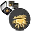 2019 Great Britain 1 oz Silver Year of the Pig Coin .999 Fine Black Ruthenium 24K Gold Edition (w/Box & COA)