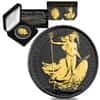 2019 Great Britain 1 oz Silver Britannia Coin .999 Fine Black Ruthenium 24K Gold Edition (w/Box & COA)