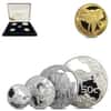 1996 1/4 oz Gold South Africa Natura Elephant and 2002 Silver Elephant Proof 5-coin Set (w/Box & COA)