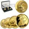 2000 1.85 oz Proof Gold South Africa Natura Sable 4-coin Set .9999 Fine (w/Box & COA, Silver Sable Horn)
