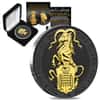 2019 Great Britain 2 oz Silver Queen's Beasts (Yale) Coin .9999 Fine Black Ruthenium 24K Gold Edition (w/Box & COA)